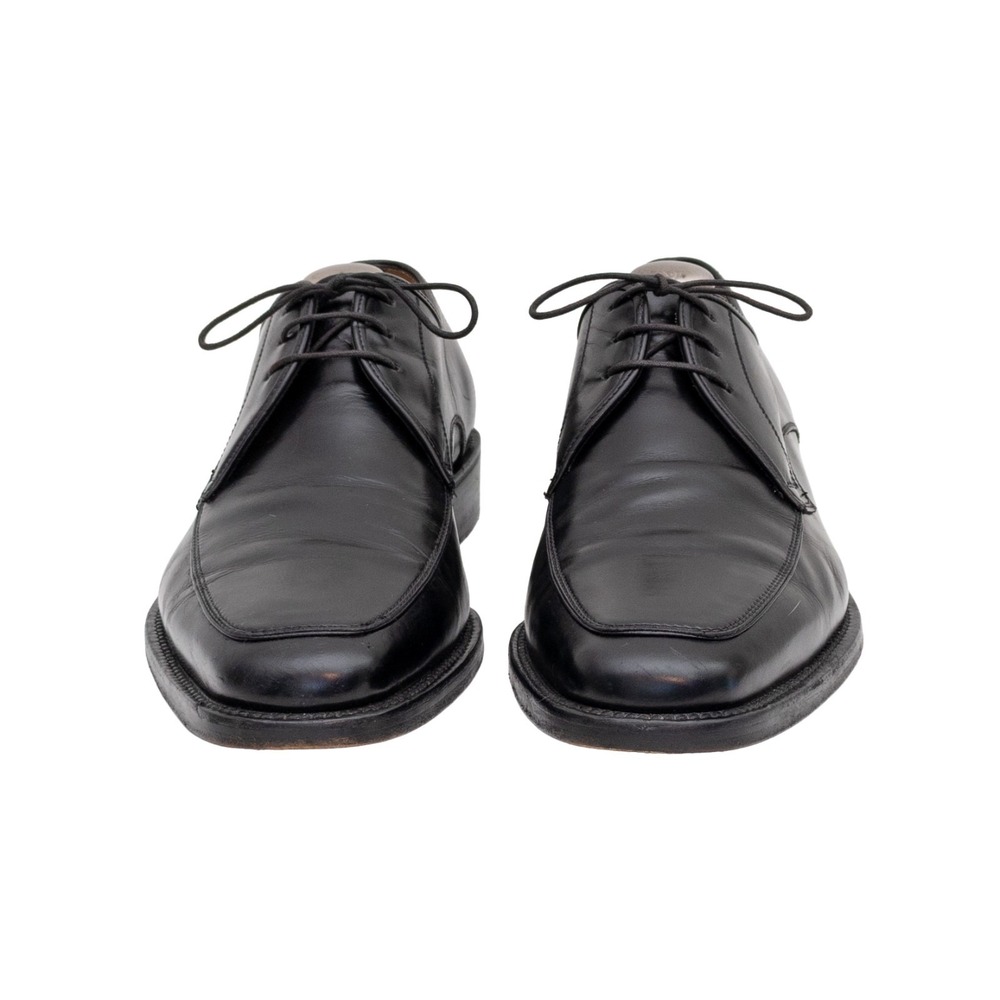Salvatore Ferragamo Black Apron Toe Derby Dress Shoes Mens US 10.5 D UK 9.5 - Picture 5 of 14